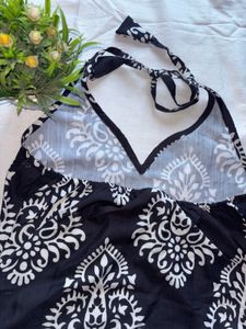 Boho Black &amp; White Print Blouse