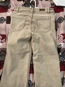 Beige Wide-Leg Jeans