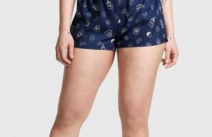 Cute Navy Sleep Shorts with Food Print