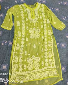new Lime Green Chikankari Kurta