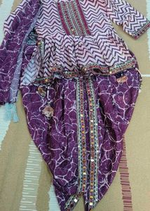 Embroidered Kurta Set with Dhoti Pants