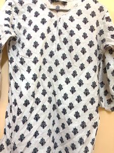 Women's White Printed Kurta