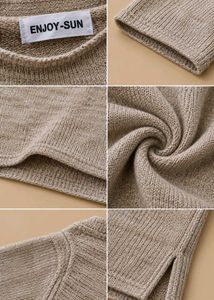 BEIGE MARLED LONG SLEEVE ROUND NECK BODYCON MIDI