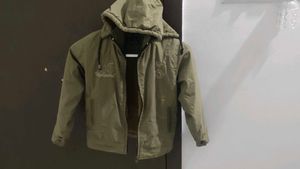 Stylish Hooded Khaki Jacket