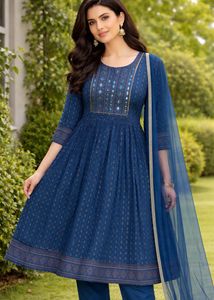Beautiful Teal Kurta with Mirror Work