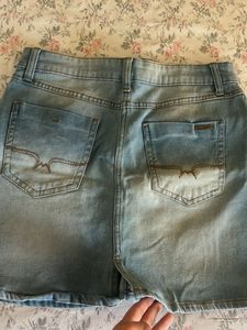 Light Wash Denim Mini Skirt