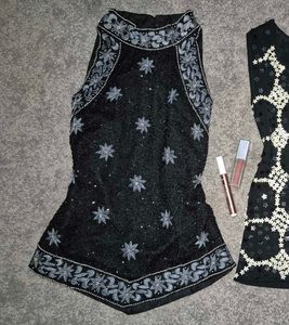 Y2K Designer Beaded Top