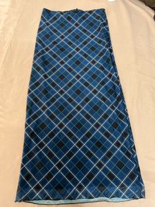 Blue Plaid Maxi Skirt
