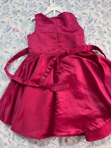 Hopscotch Pink Frock Sleevess For 2-4 Year
