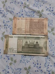 Ten &amp; Five Hundred Rs Star Note