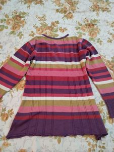 zlaata Navy Blue V-Neck Ribbed Top with free 🎁