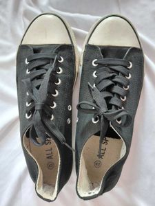 Classic Black Canvas Sneakers