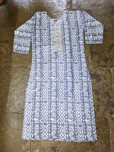Elegant Grey Printed Kurta Set