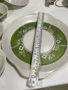 Retro Green Floral Serving Bowl Set