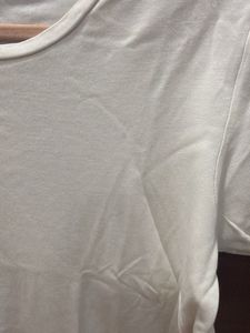 Mango Classic White Crew Neck T-Shirt