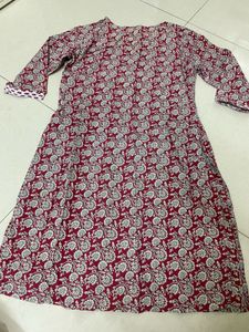 Maroon Floral Print Kurta