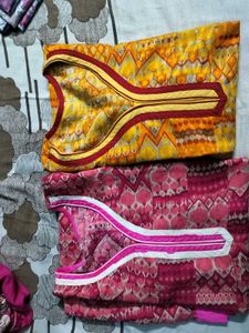 Combo Of 2 Kurtis In Yellow 💛 And 🩷 Pink Colour