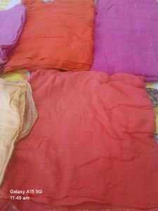 Vibrant Red Bandhani Saree with Golden Border