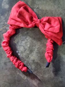 Red Bow Crepe Korean Hair Band