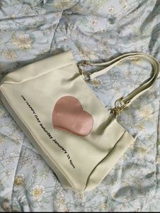 Cute Cream Heart Tote Bag