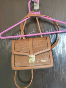 Fastrack Brown Croc Print Sling Bag
