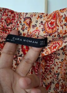 ZARA Bohemian Floral Print Pants