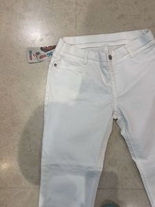 White Straight Leg Denim Jeans