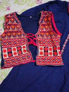 Embroidered Kurta with Waistcoat Set