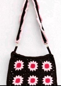Crocheted Flower Shoulder Bag