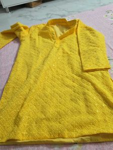 Vibrant Yellow Embroidered Kurta