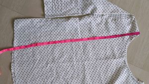 Women's White Kurta with Blue Print