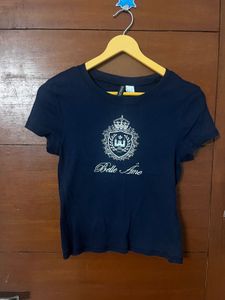 h&m new Navy Blue Graphic T-Shirt