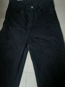 solid black wide leg jeans