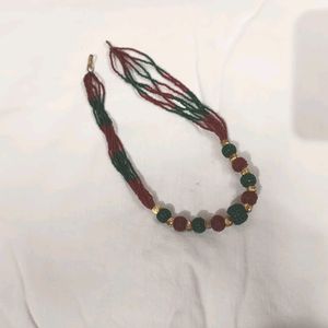 Marron-green Rudraaksh Moti Mala