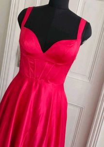 With freebies 🫶 Elegant red Satin Corset Dress