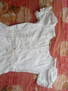 White Broderie Anglaise Midi Dress