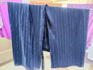 Blue Textured Palazzo Pants