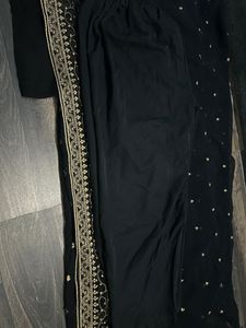 Embellished Black Kurta Set