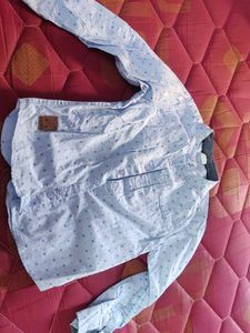 Boys' Light Blue Patterned Shirt