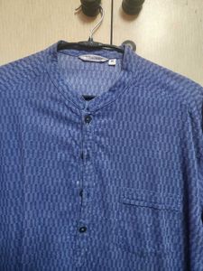 Blue Printed Casual Shirt