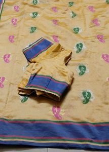 Elegant Yellow Saree with Blouse