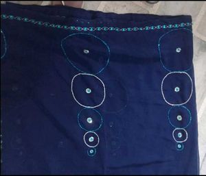 Navy Blue Embellished Saree