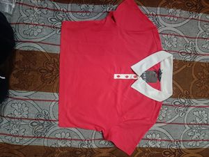 Shein Red Cropped Polo T-Shirt