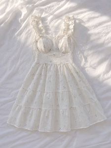 White Floral Ruffle Dress