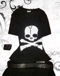 Gothic emo Skull Printed T-Shirt