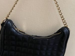 Quilted Black Hobo Bag with Gold Chain