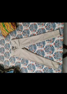 Light Beige Skinny Fit Trousers