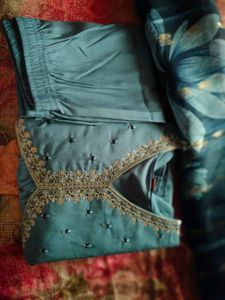 Teal Embroidered Kurta Set