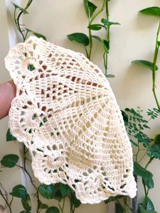 Handmade Yellow Crochet Doily