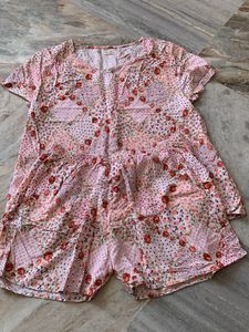 Pink Floral Patchwork Pajama Set